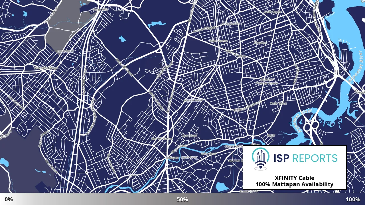 Mattapan, MA map of internet availability