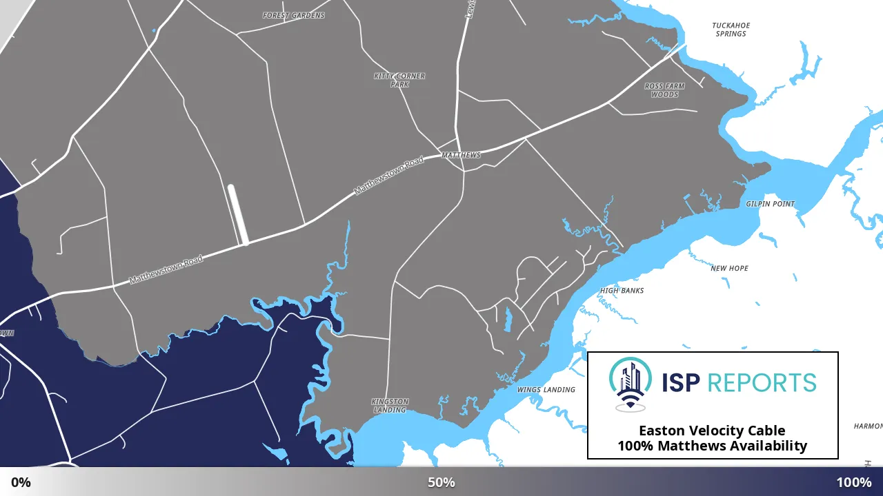 Matthews, MD map of internet availability