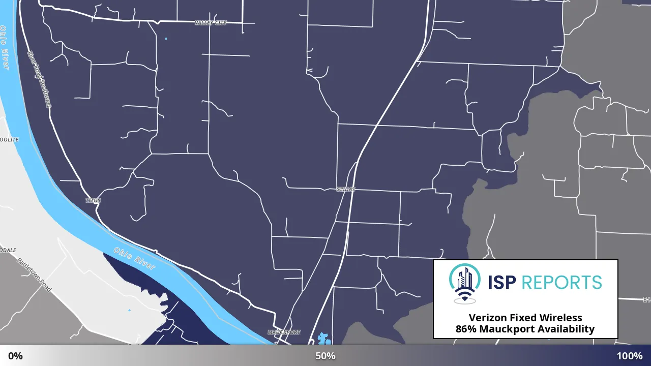 Mauckport, IN map of internet availability