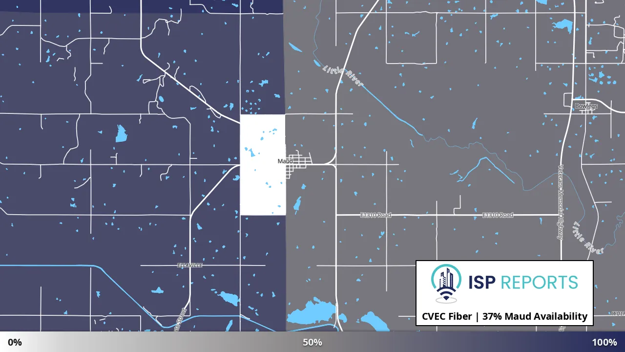 Maud, OK map of internet availability