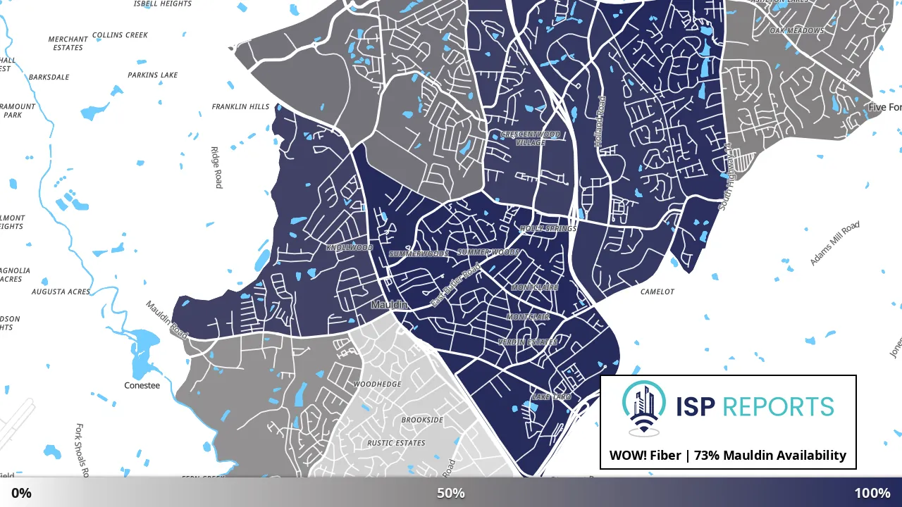 Mauldin, SC map of internet availability