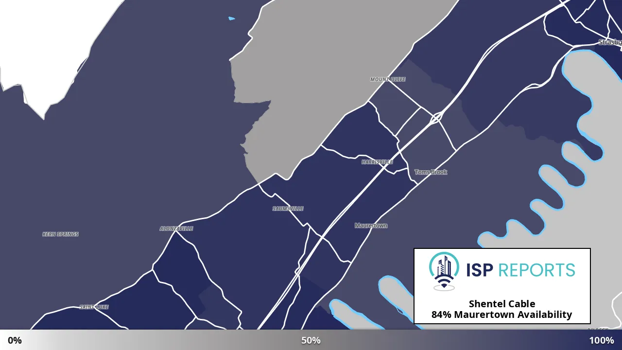 Maurertown, VA map of internet availability
