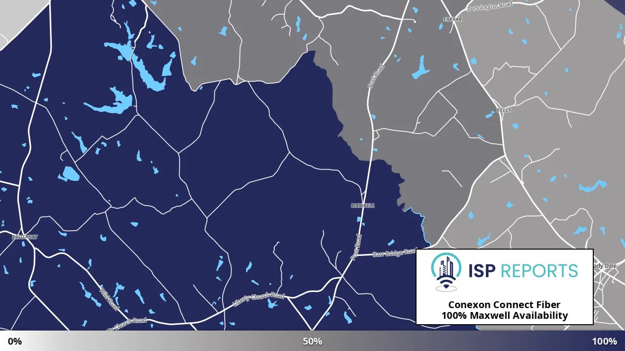 Maxwell, GA map of internet availability