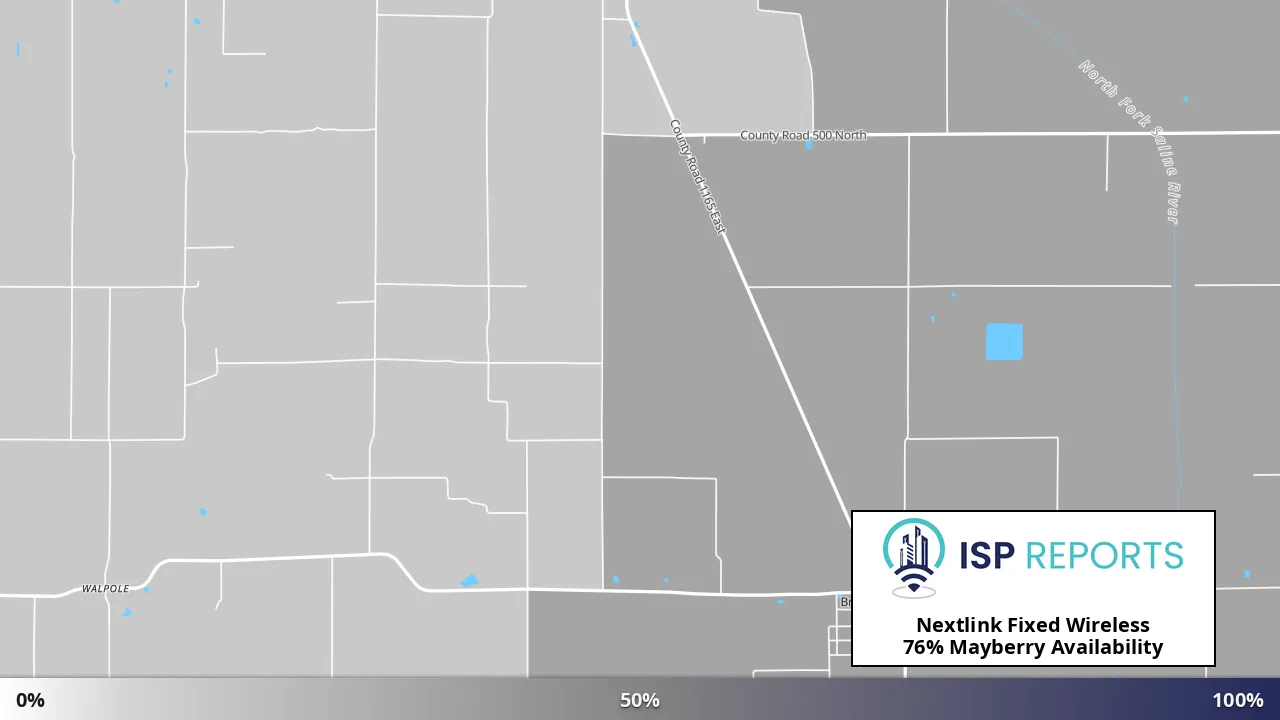 Mayberry, IL map of internet availability