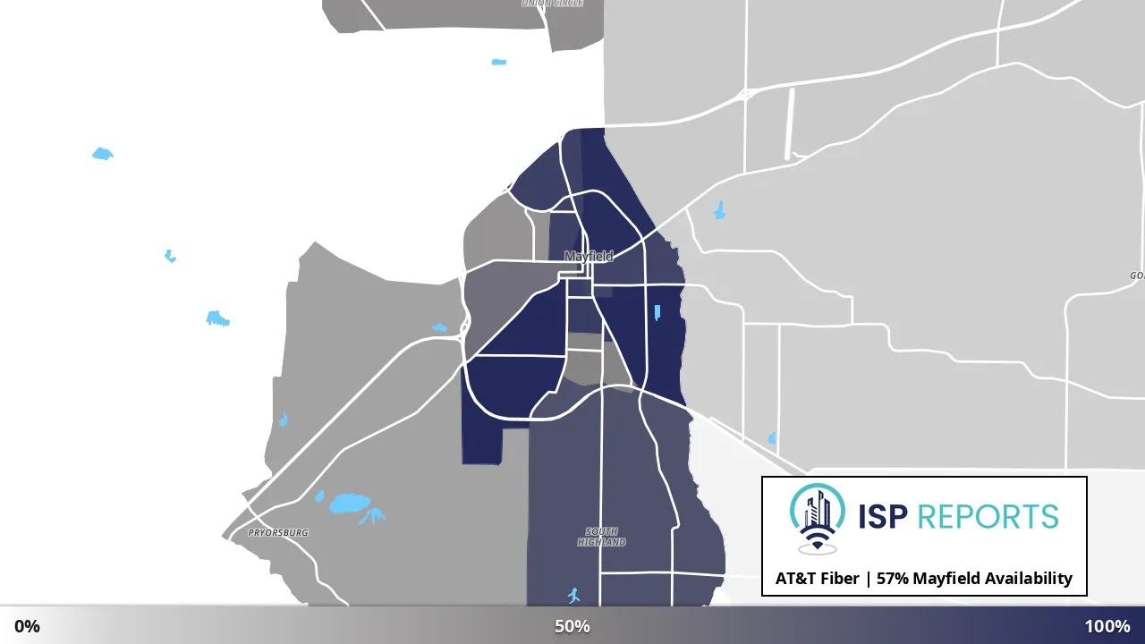 Mayfield, KY map of internet availability