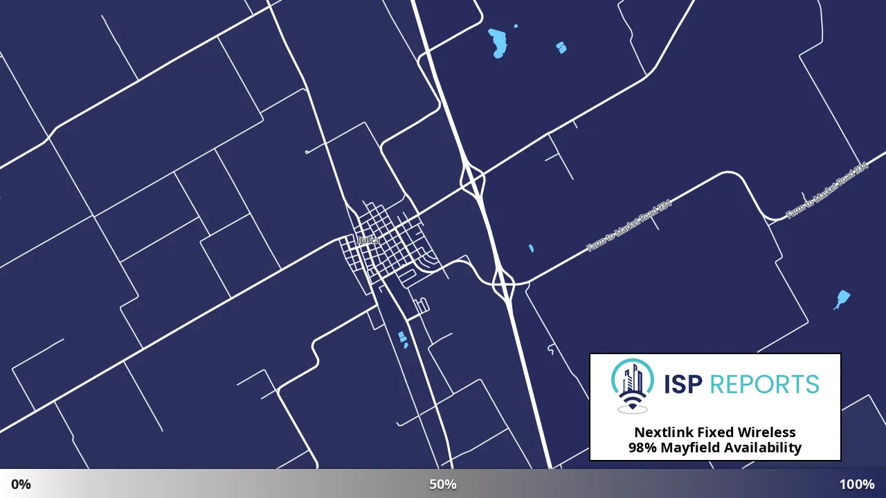 Mayfield, TX map of internet availability
