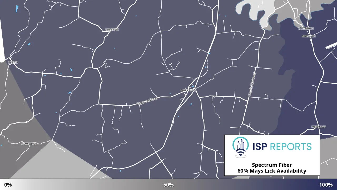 Mays Lick, KY map of internet availability