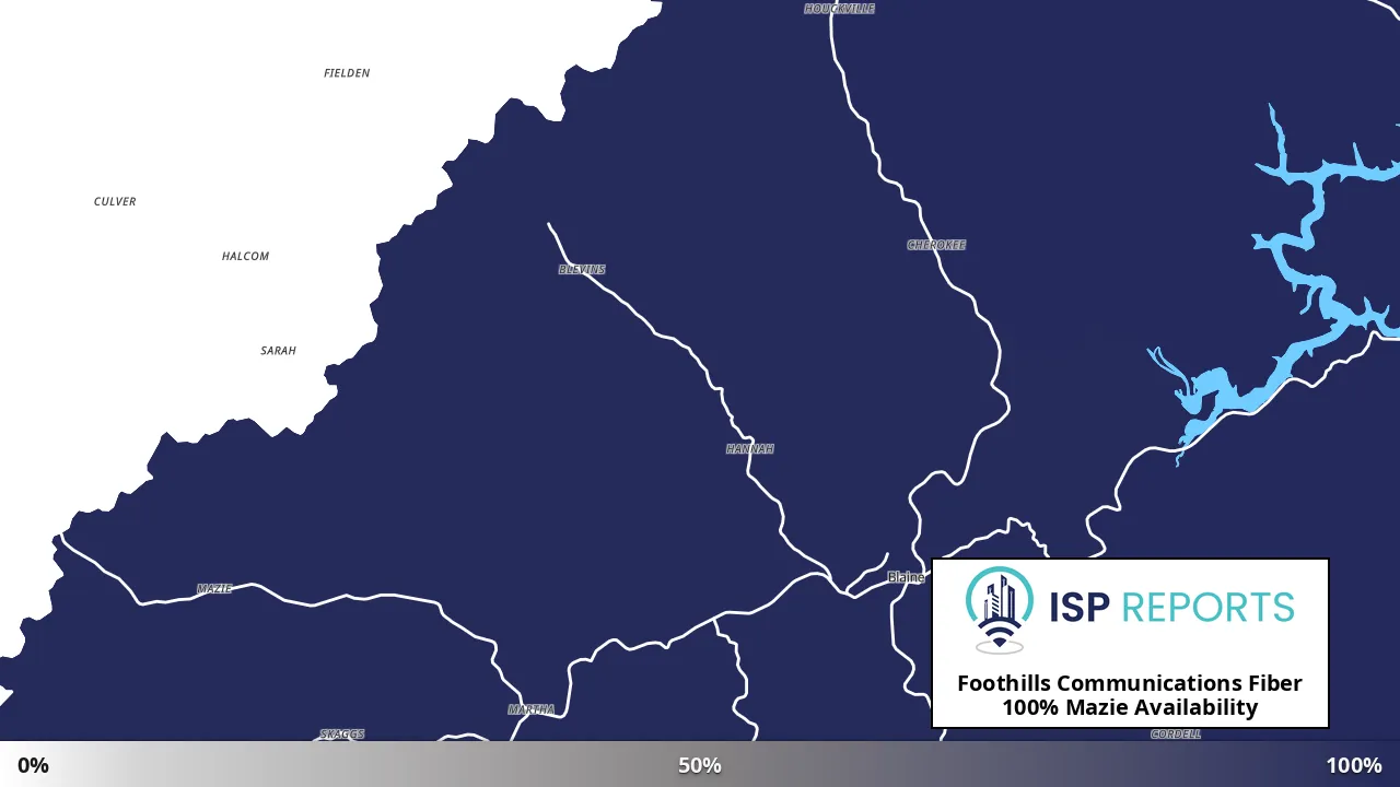 Mazie, KY map of internet availability