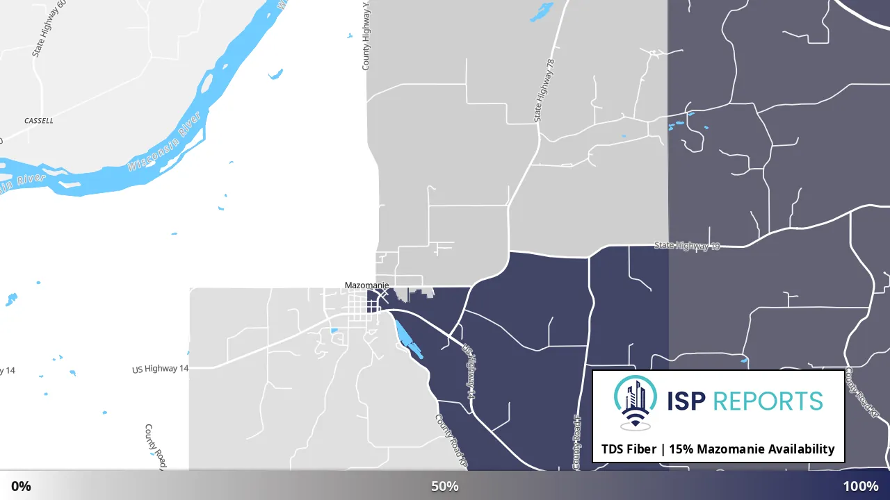 Mazomanie, WI map of internet availability