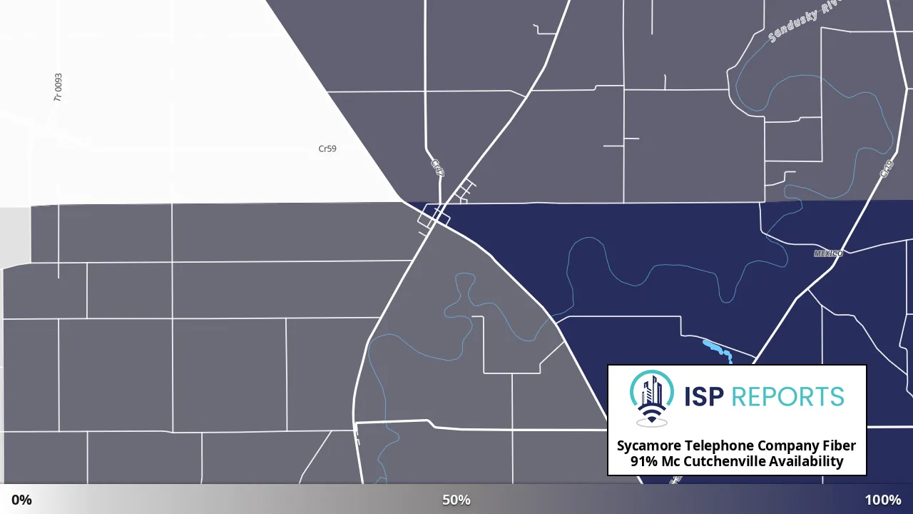 Mc Cutchenville, OH map of internet availability