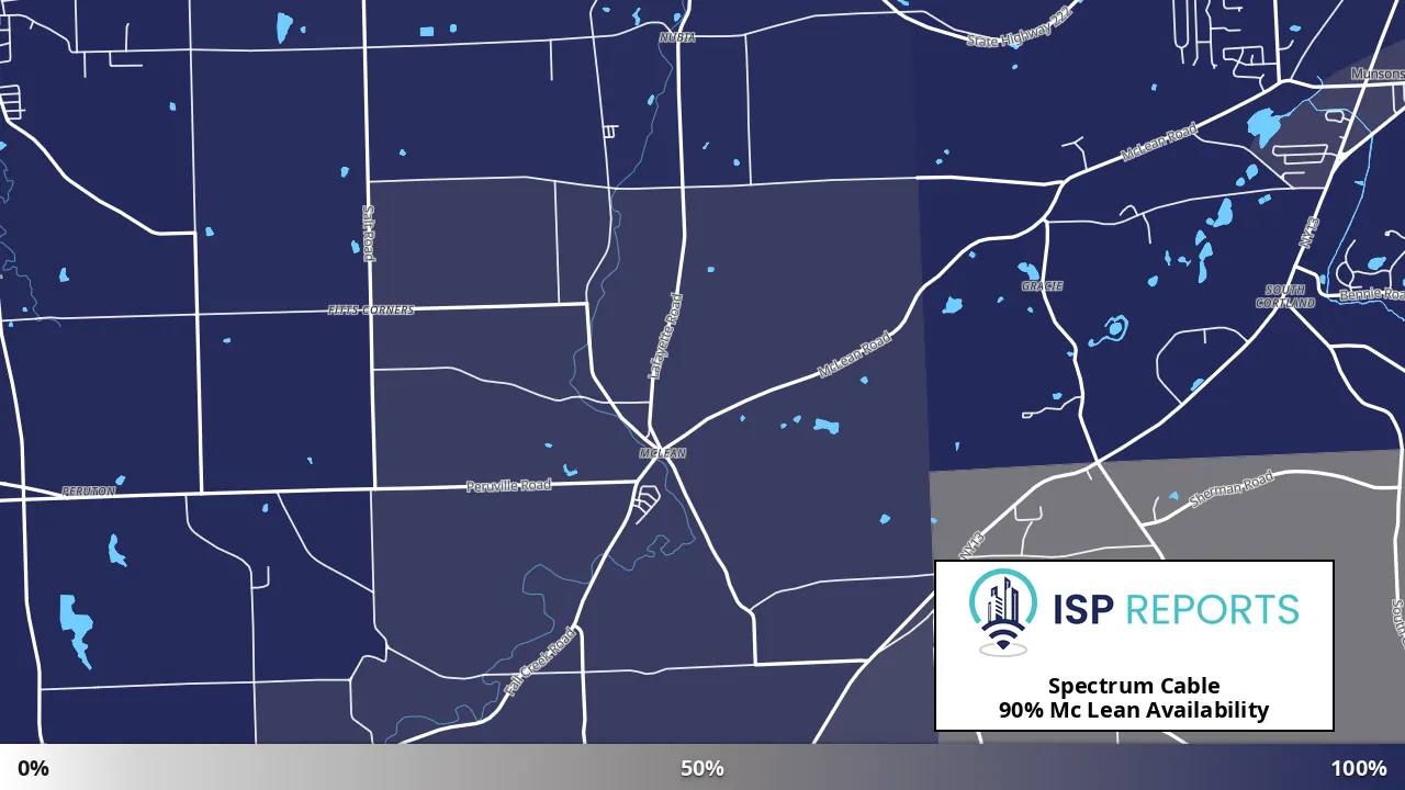 Mc Lean, NY map of internet availability