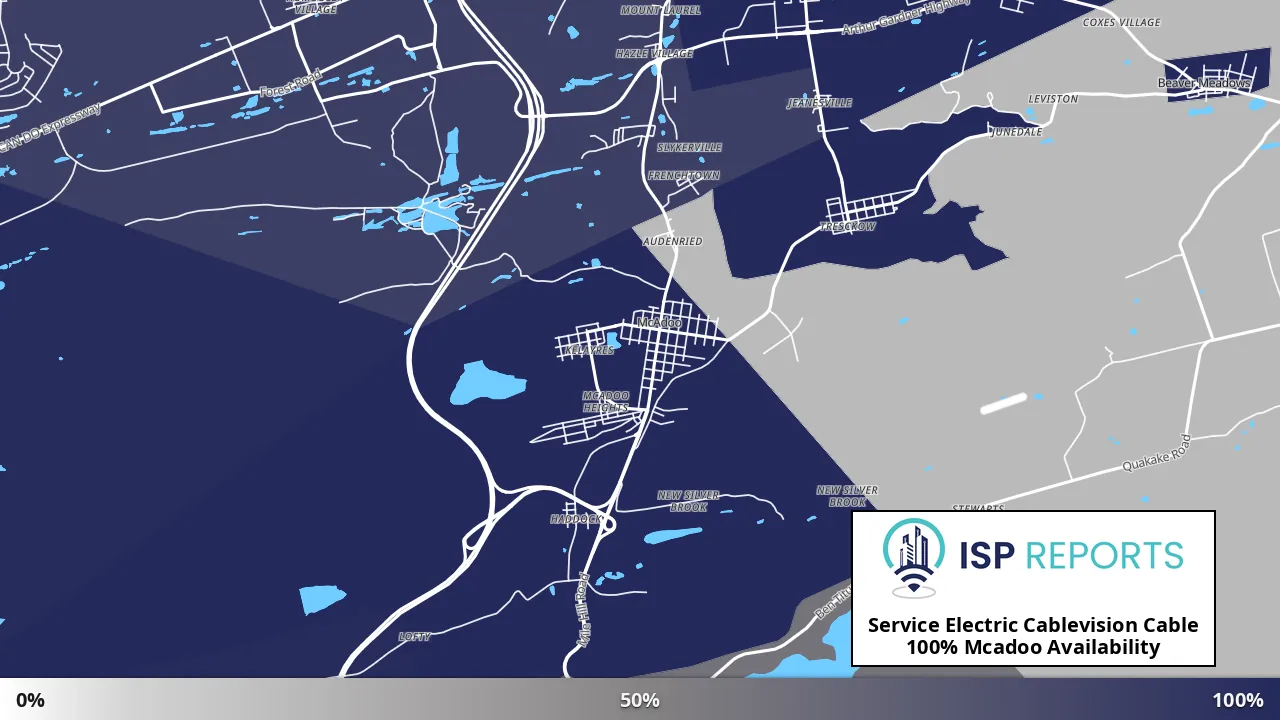 Mcadoo, PA map of internet availability