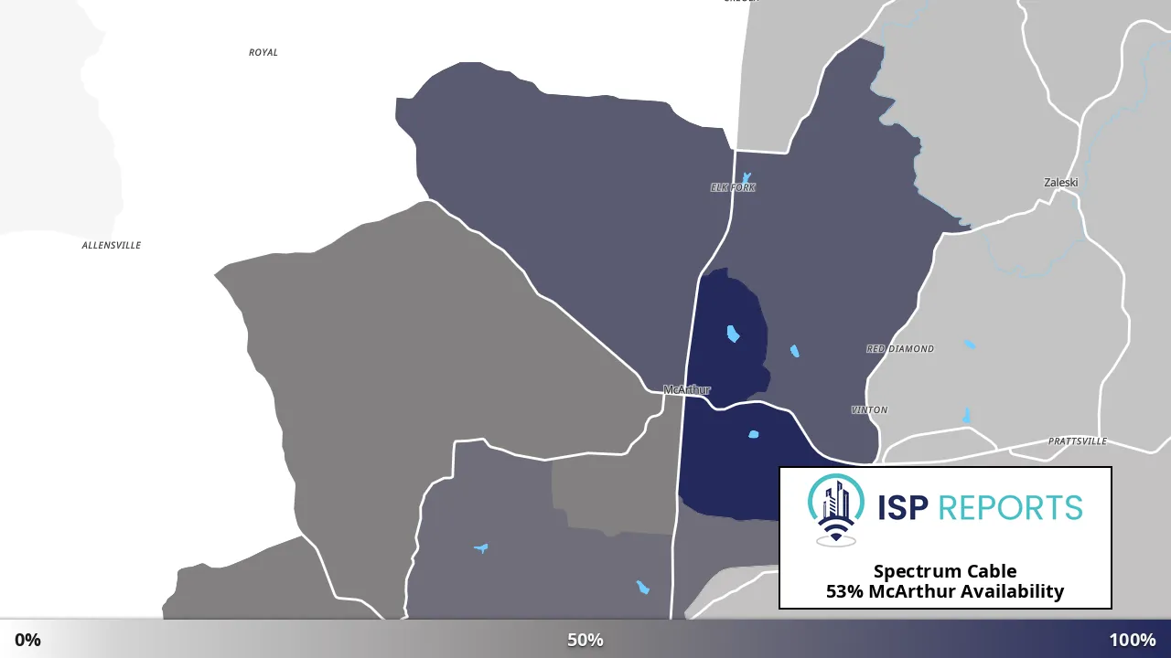 McArthur, OH map of internet availability