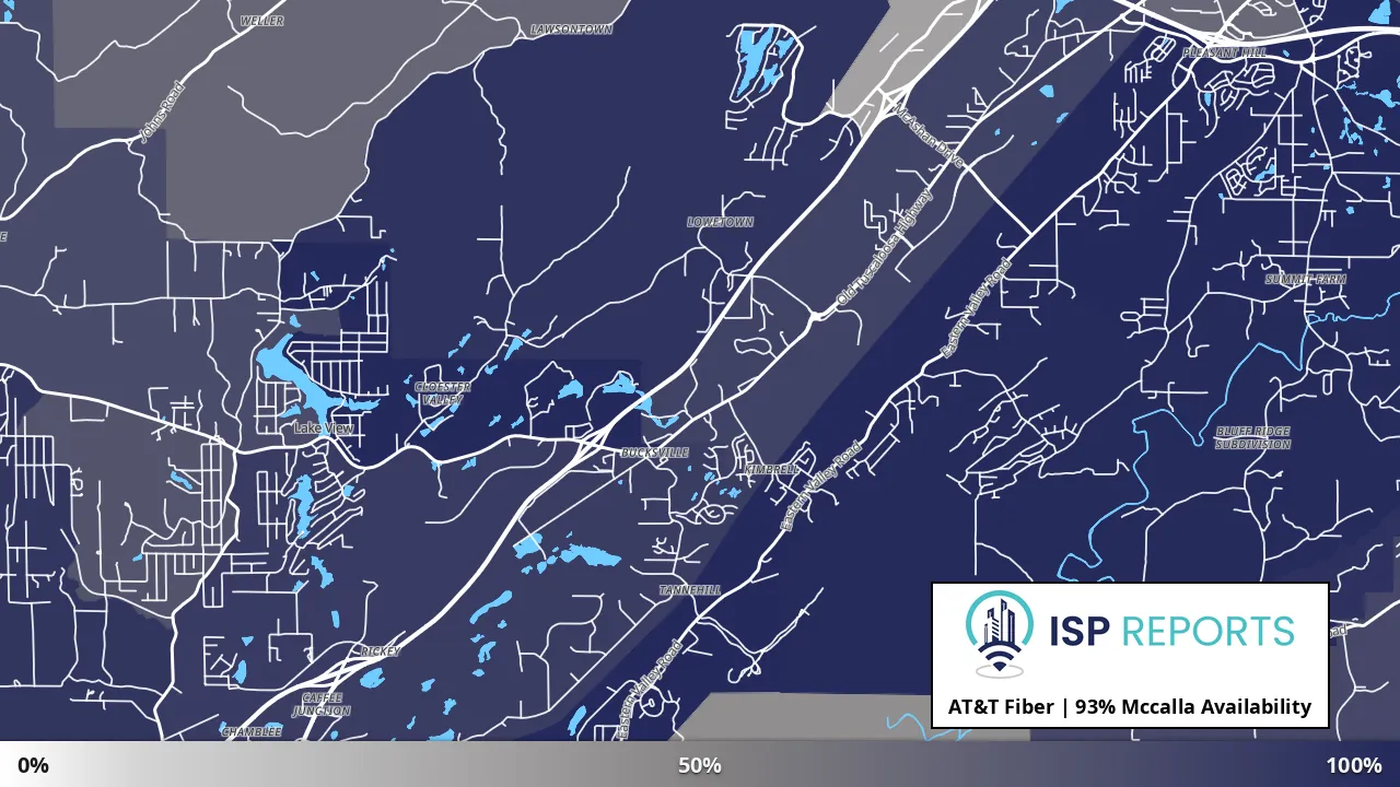 Mccalla, AL map of internet availability