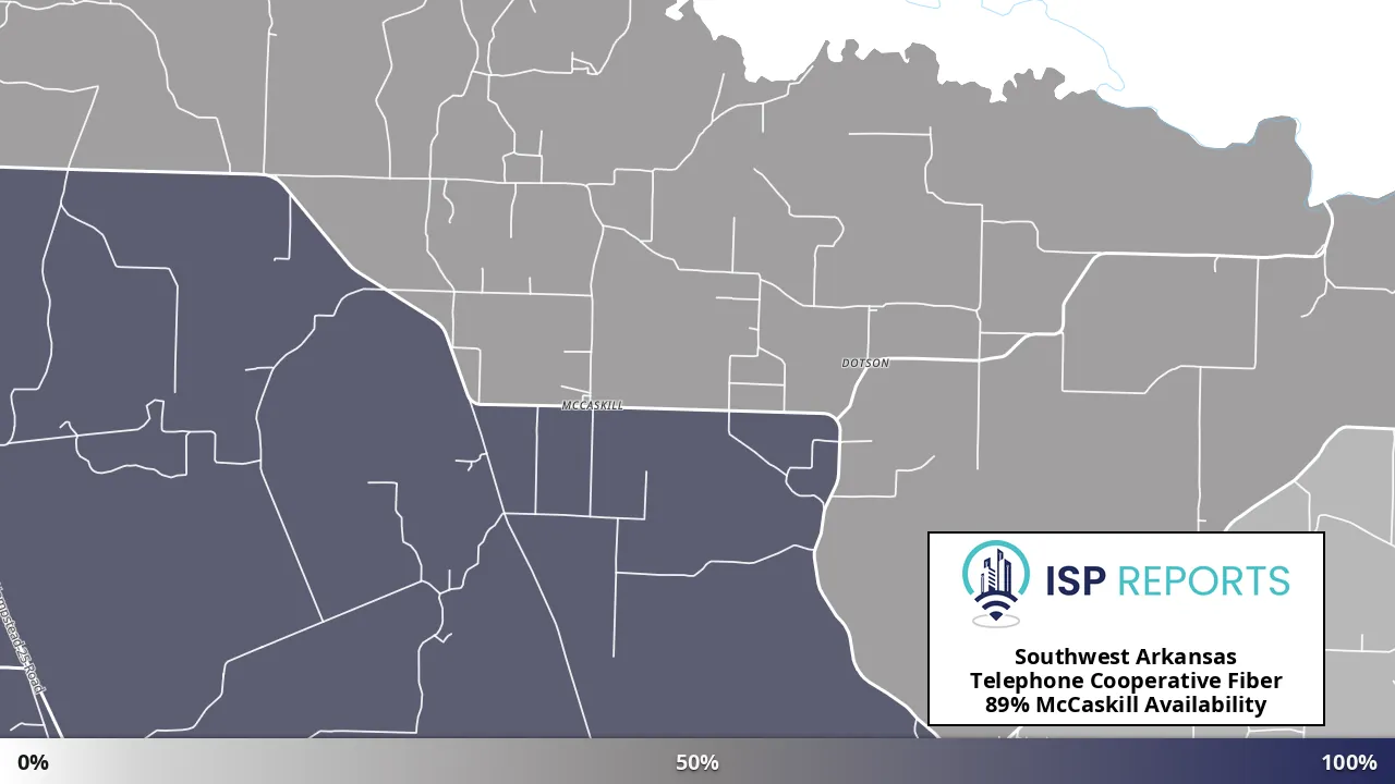McCaskill, AR map of internet availability