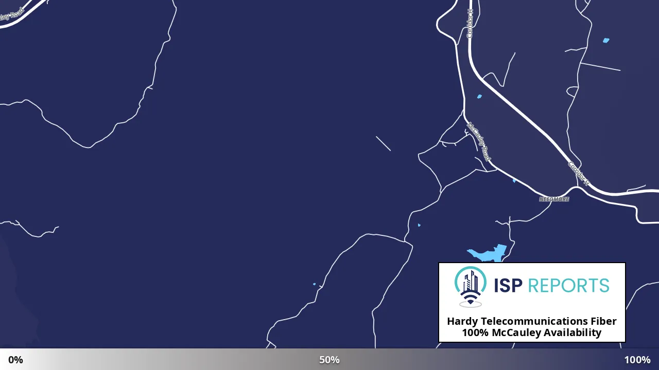 McCauley, WV map of internet availability