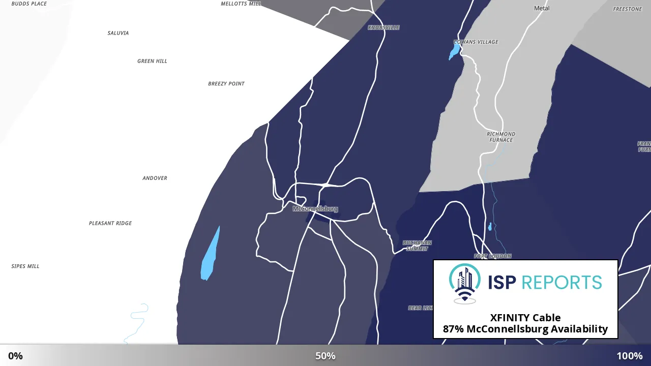 McConnellsburg, PA map of internet availability
