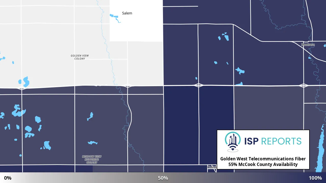 McCook County, SD map of internet availability