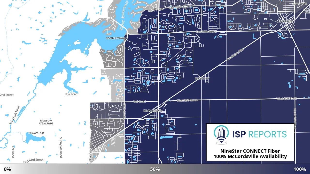 McCordsville, IN map of internet availability