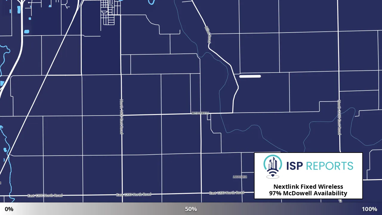 McDowell, IL map of internet availability