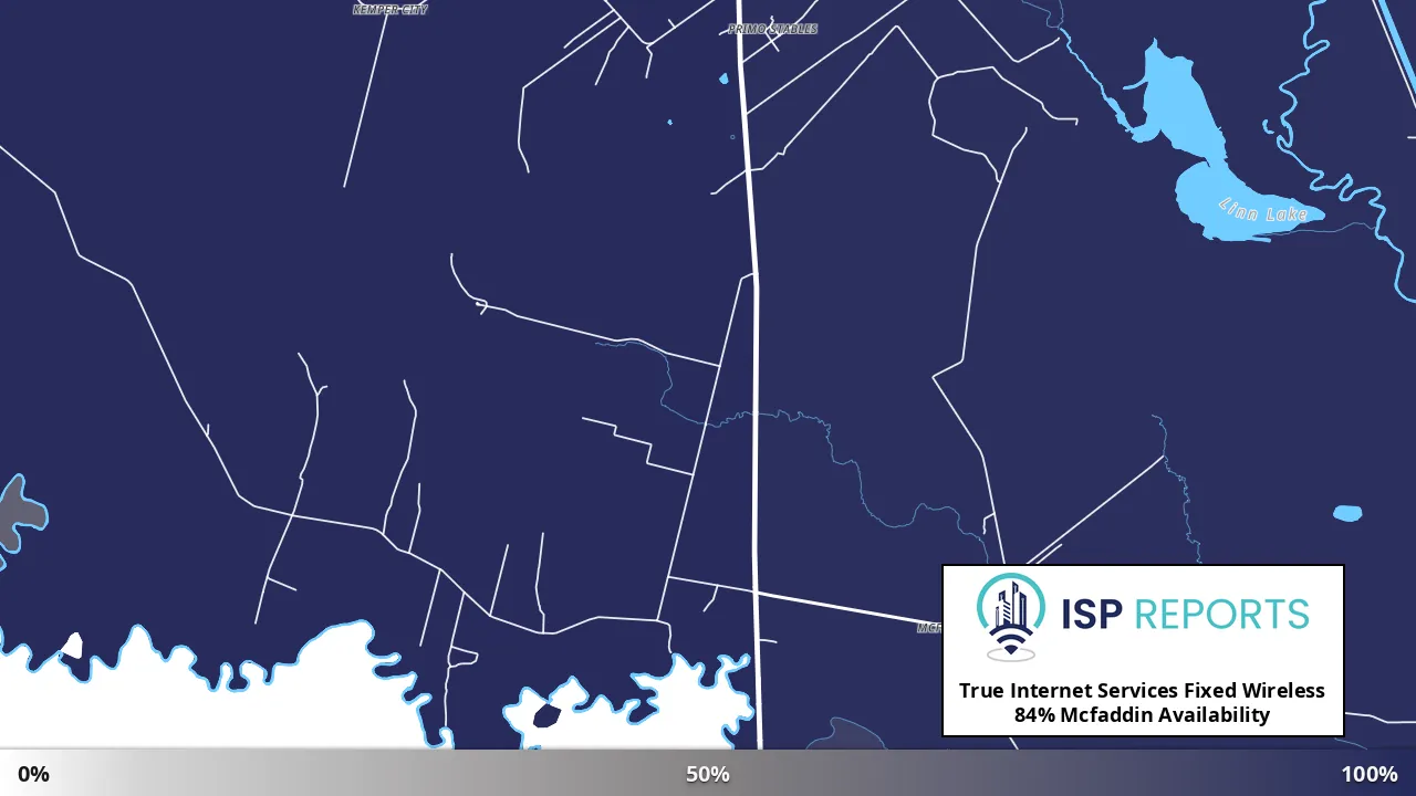 Mcfaddin, TX map of internet availability