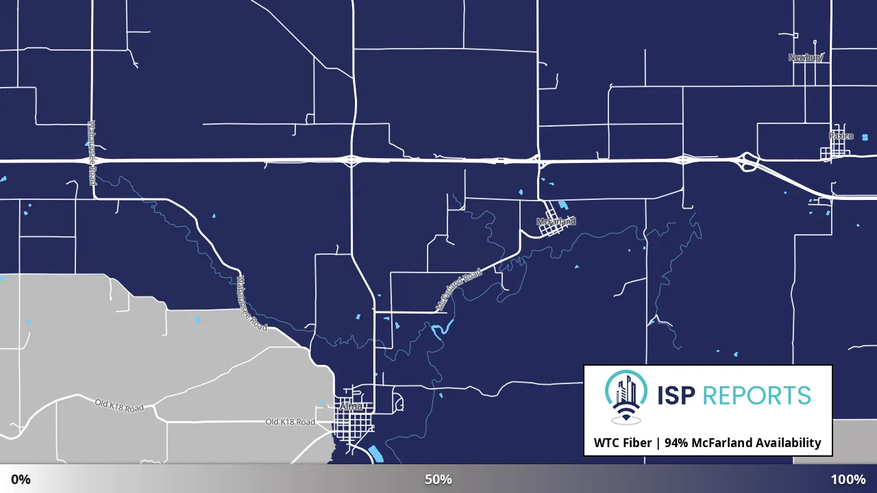 McFarland, KS map of internet availability