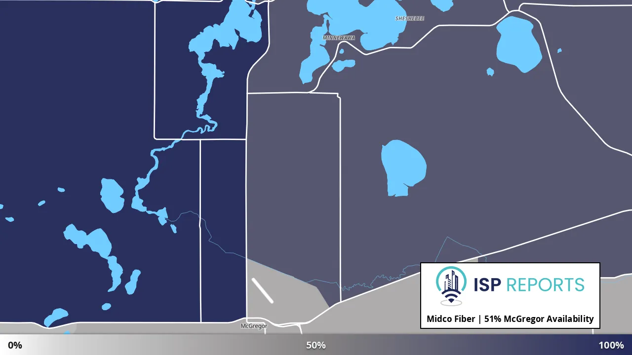 McGregor, MN map of internet availability