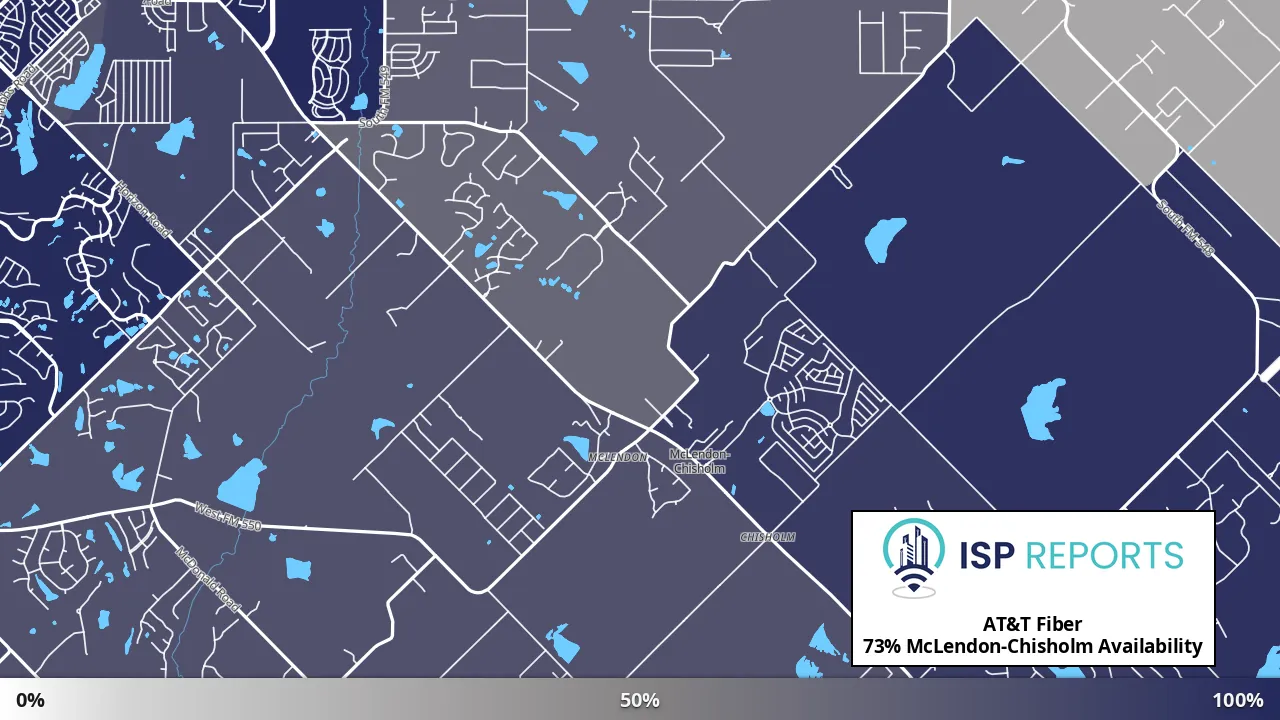 McLendon-Chisholm, TX map of internet availability