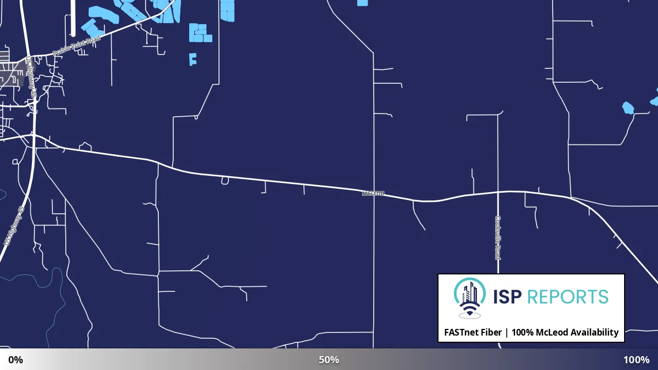 McLeod, MS map of internet availability