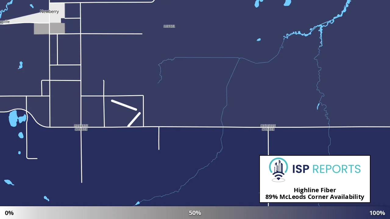 McLeods Corner, MI map of internet availability