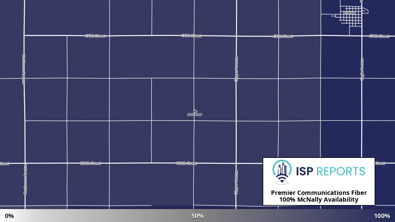 McNally, IA map of internet availability