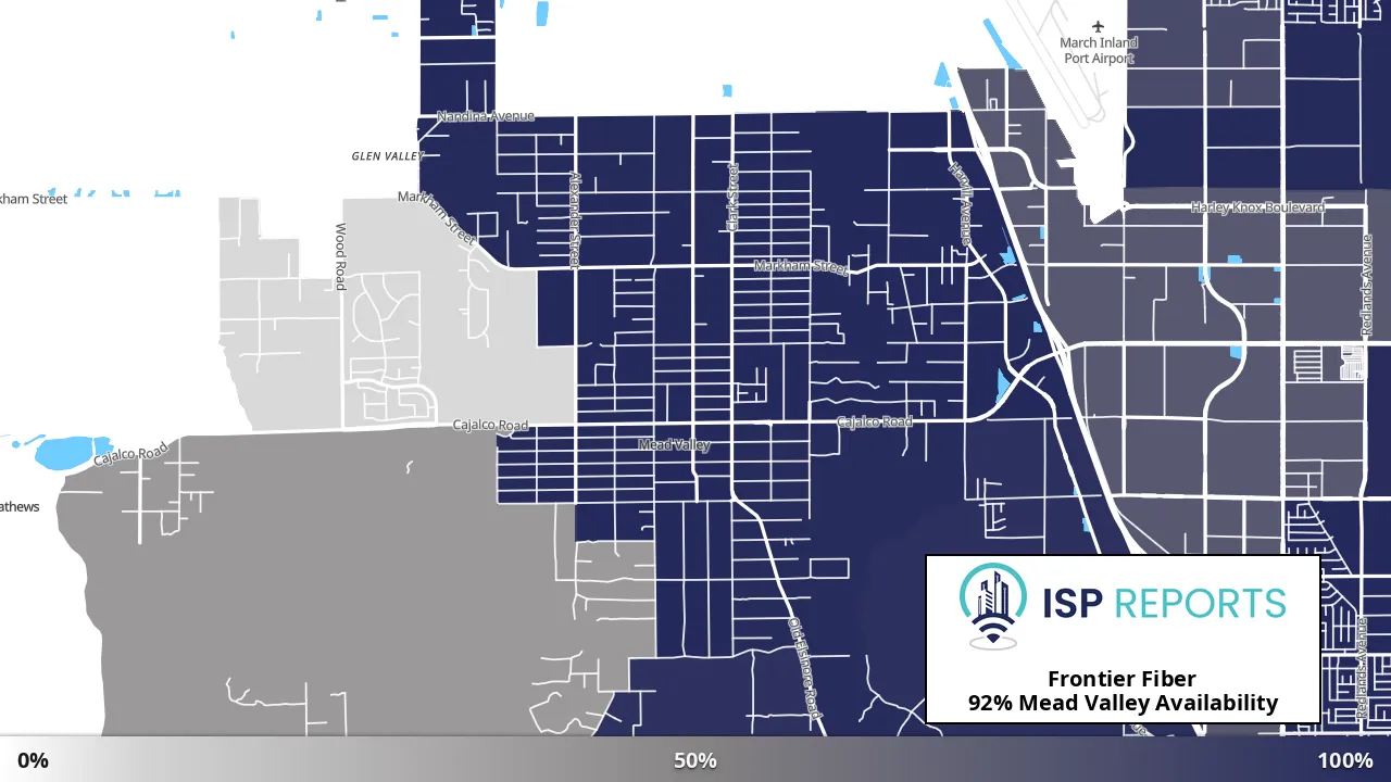Mead Valley, CA map of internet availability