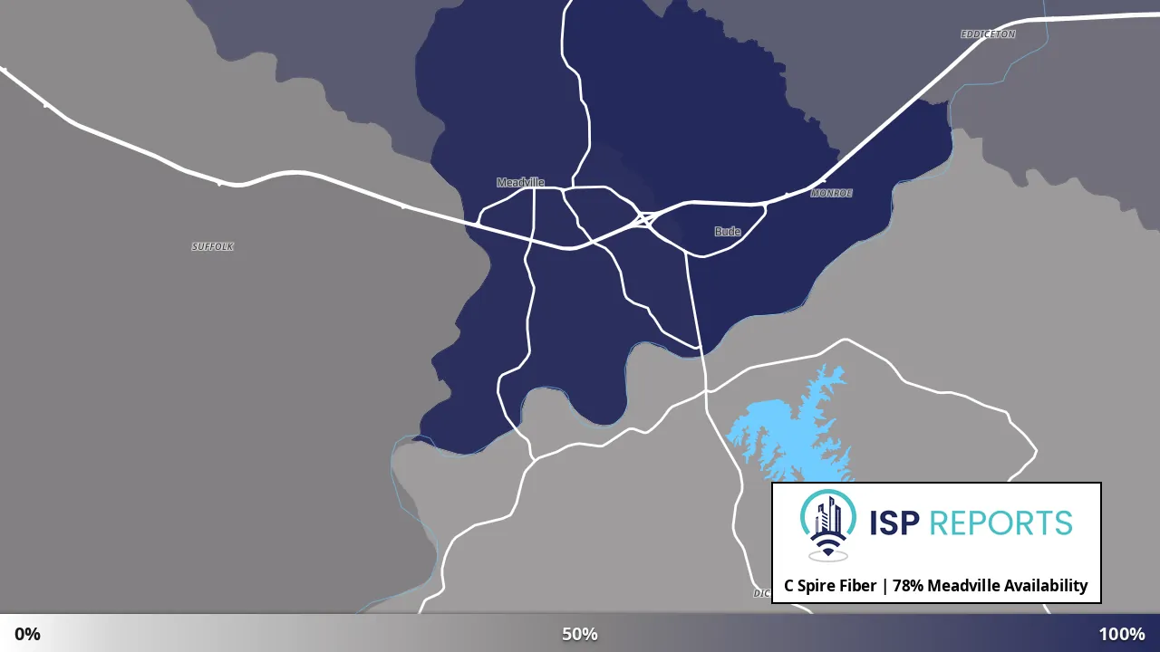 Meadville, MS map of internet availability