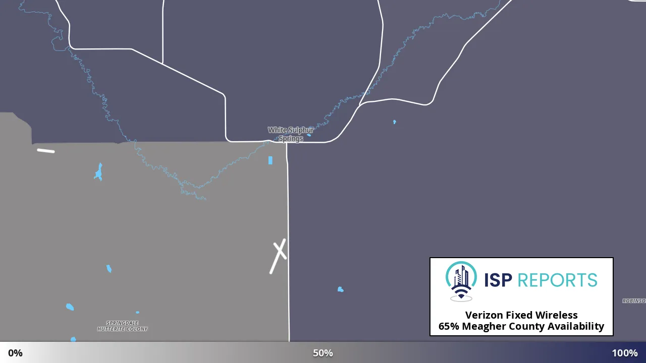 Meagher County, MT map of internet availability