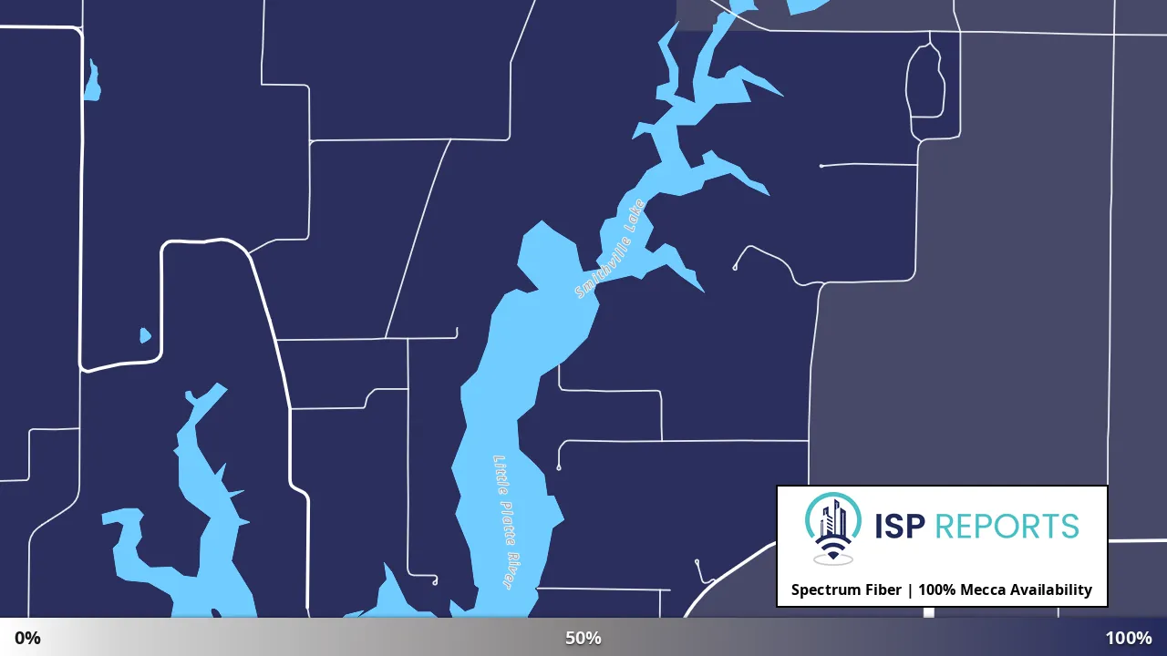 Mecca, MO map of internet availability