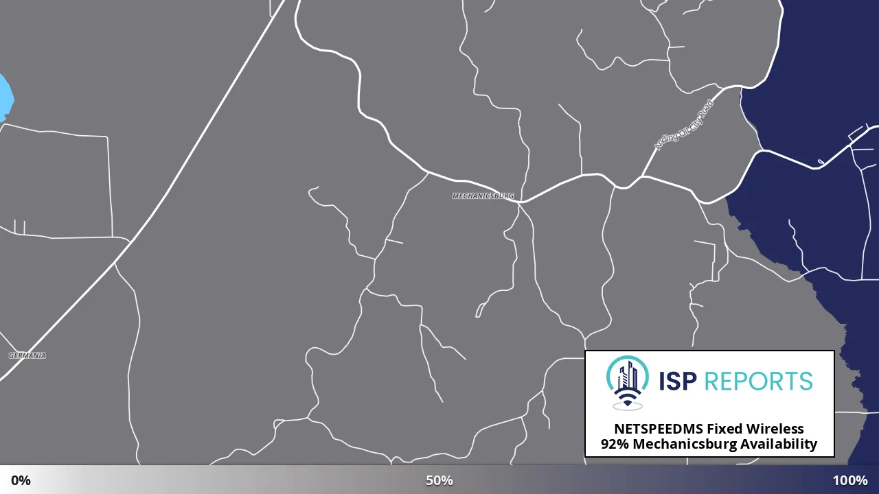 Mechanicsburg, MS map of internet availability