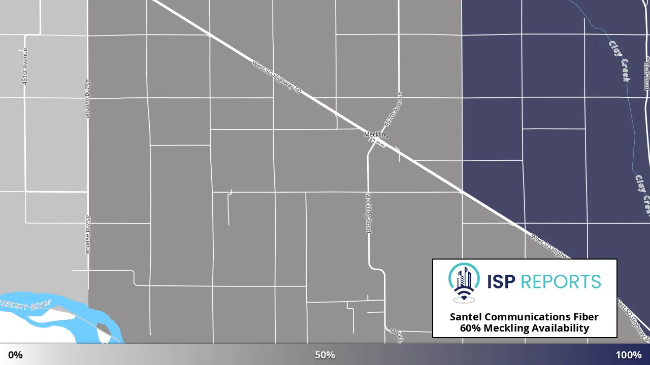 Meckling, SD map of internet availability