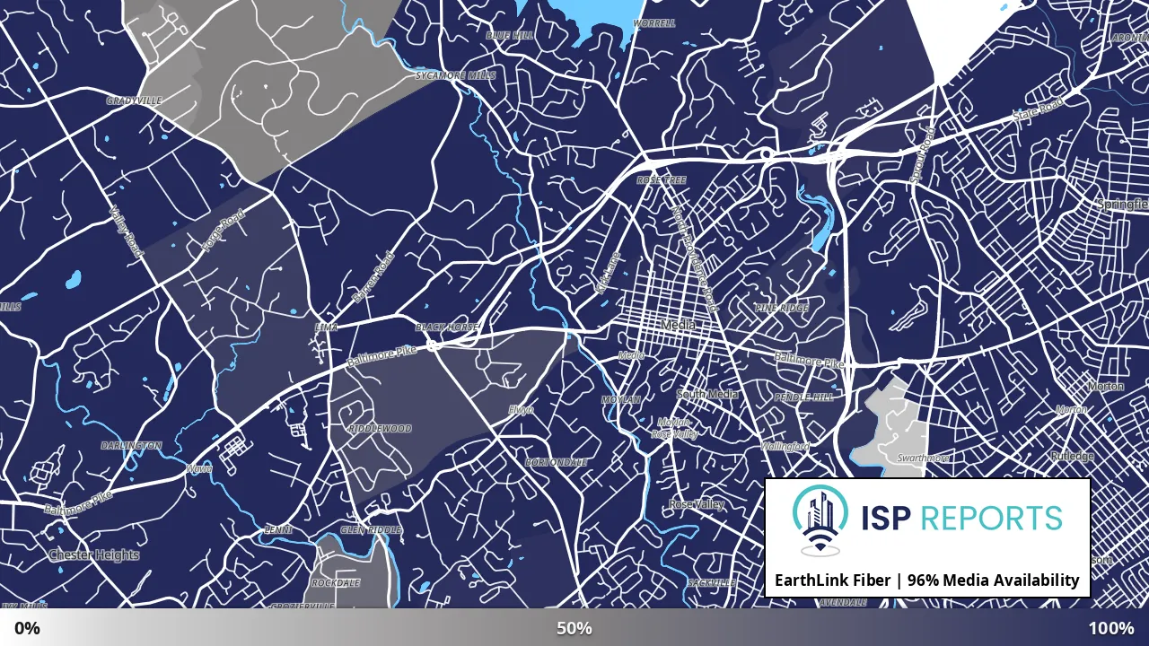 Media, PA map of internet availability