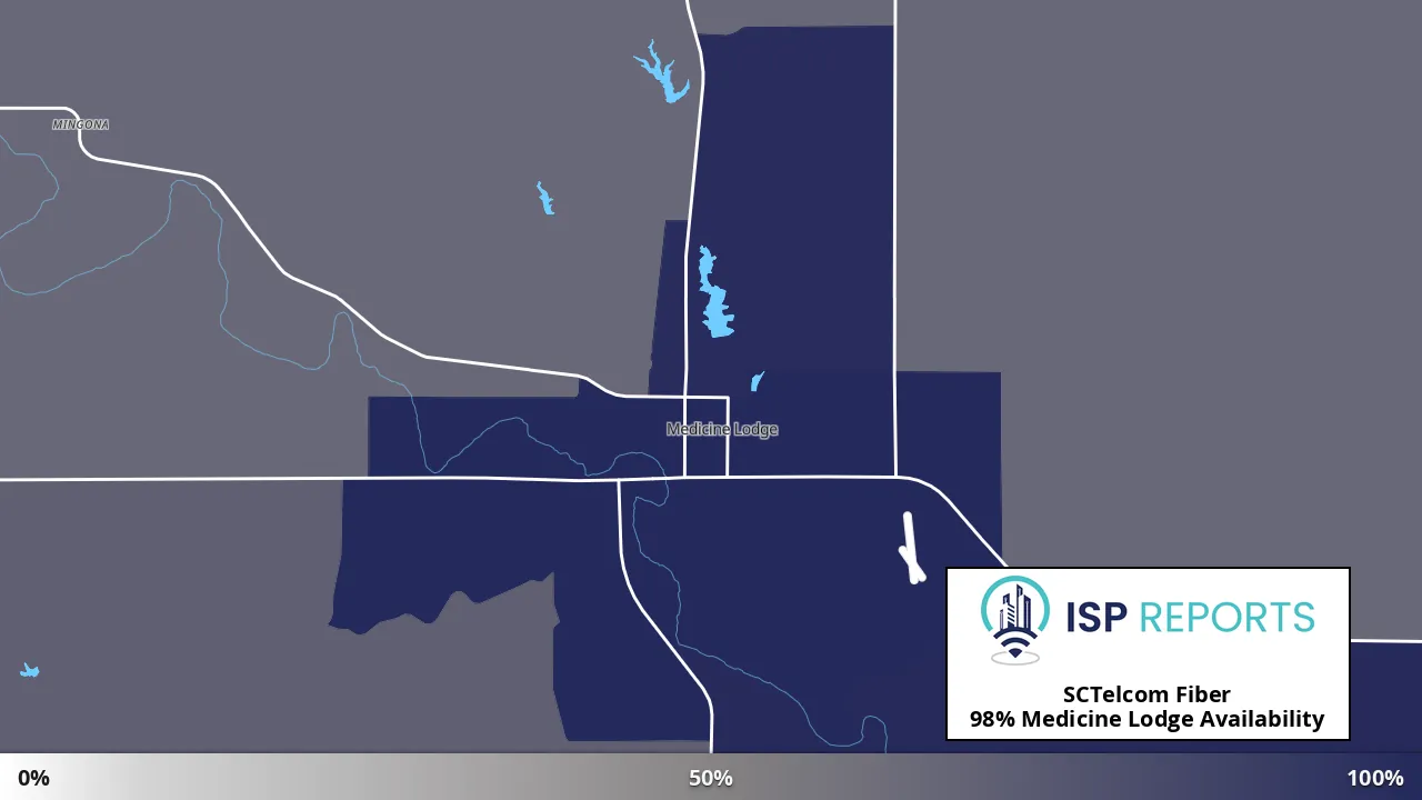 Medicine Lodge, KS map of internet availability