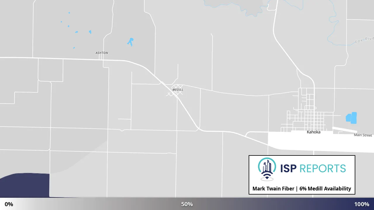 Medill, MO map of internet availability