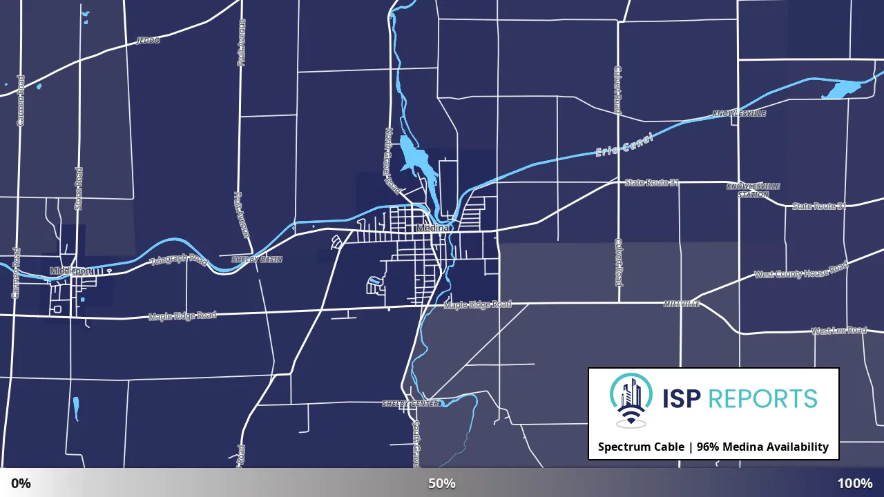 Medina, NY map of internet availability
