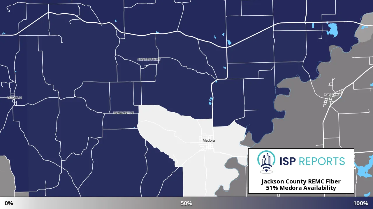 Medora, IN map of internet availability