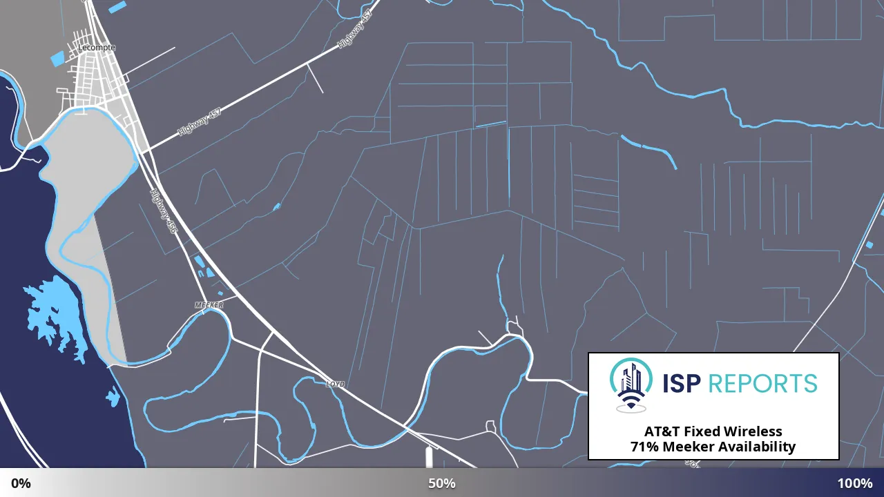 Meeker, LA map of internet availability