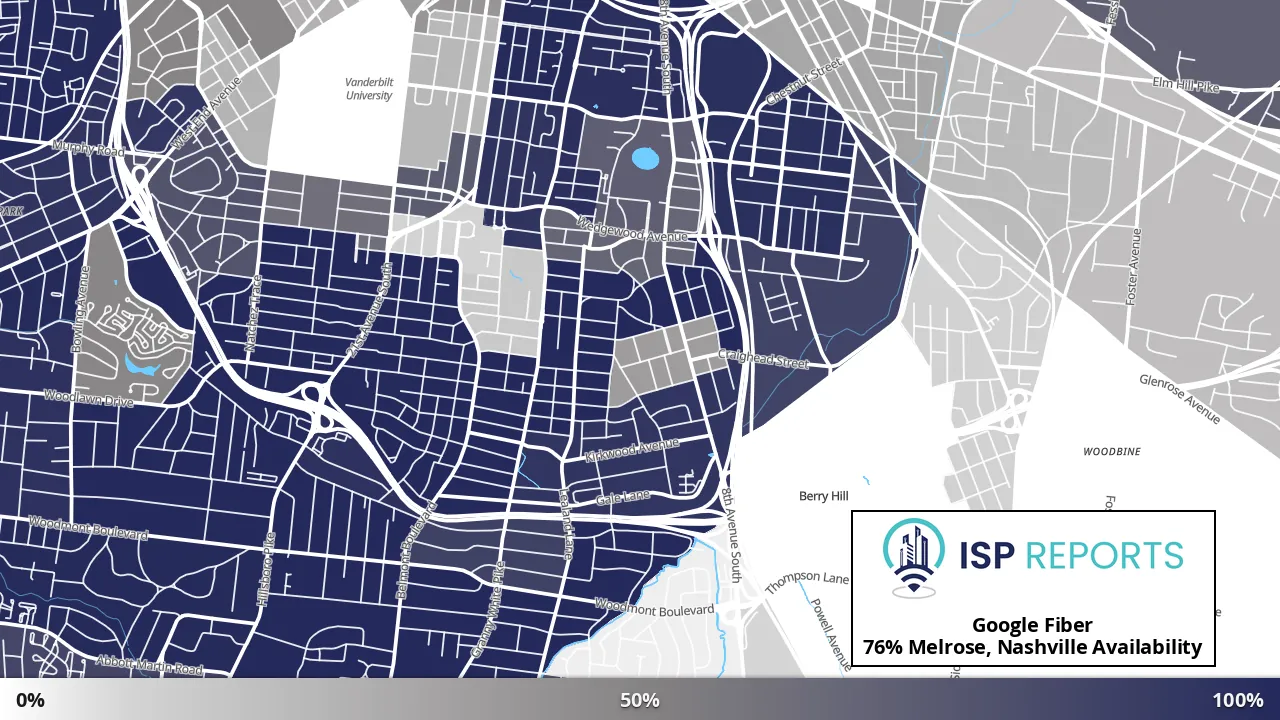 Melrose, Nashville, TN map of internet availability