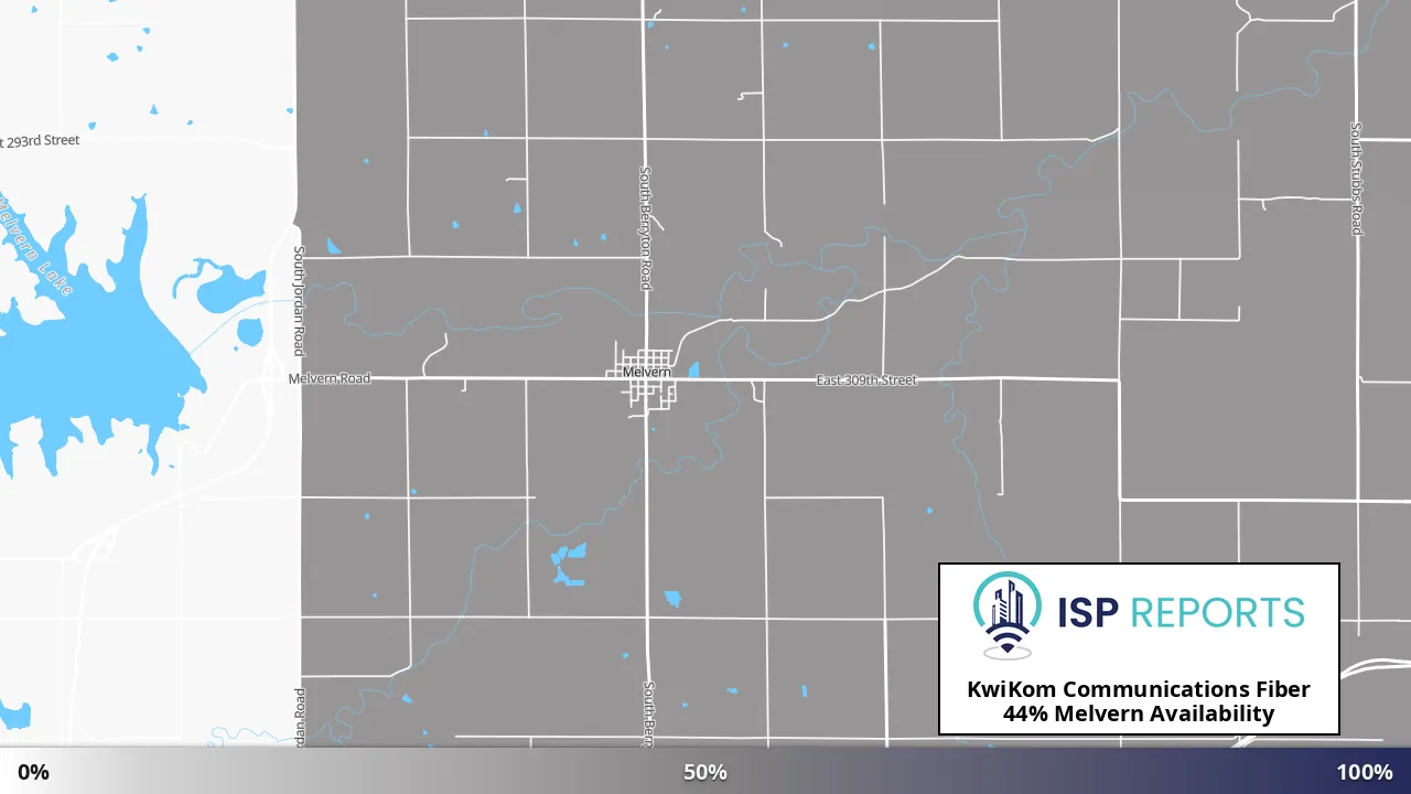 Melvern, KS map of internet availability