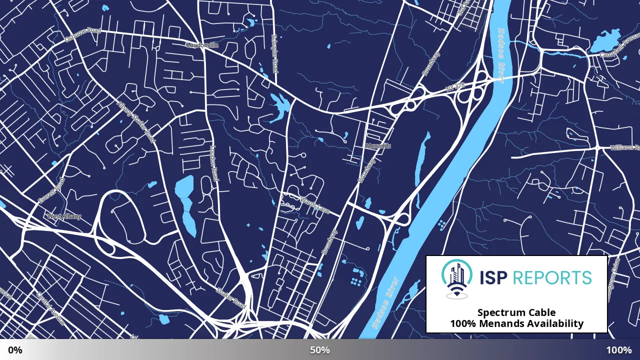 Menands, NY map of internet availability