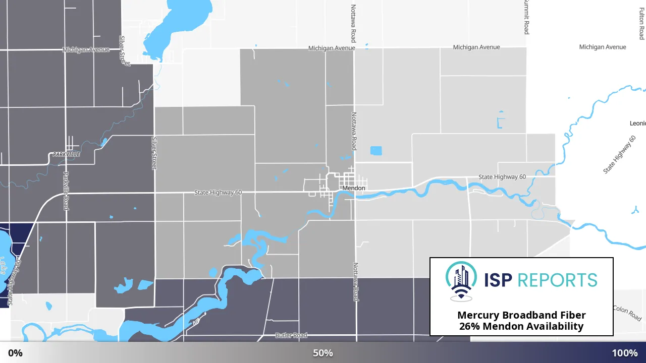 Mendon, MI map of internet availability