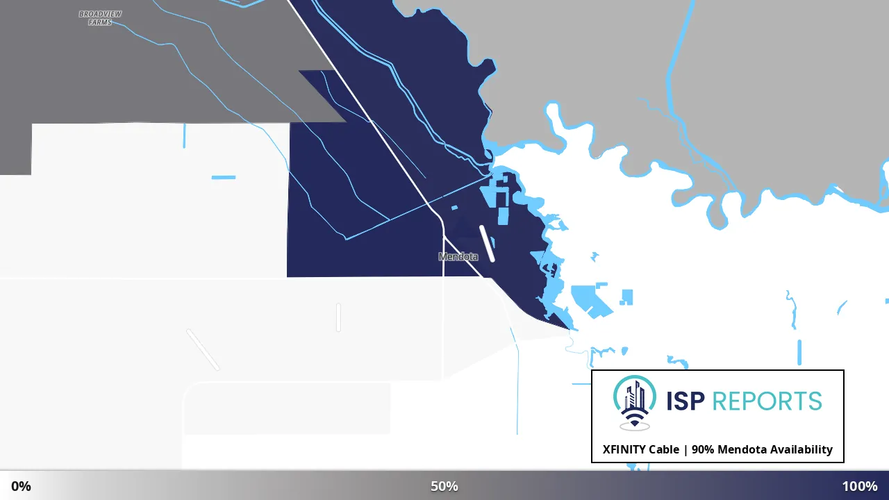 Mendota, CA map of internet availability