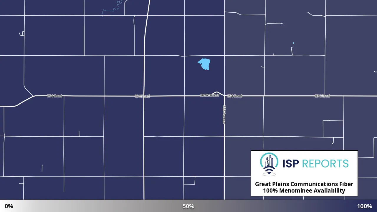 Menominee, NE map of internet availability