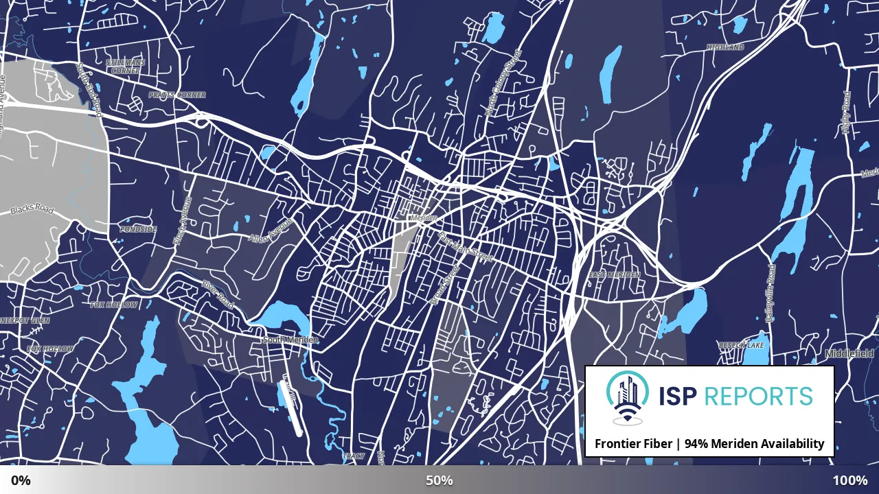 Meriden, CT map of internet availability
